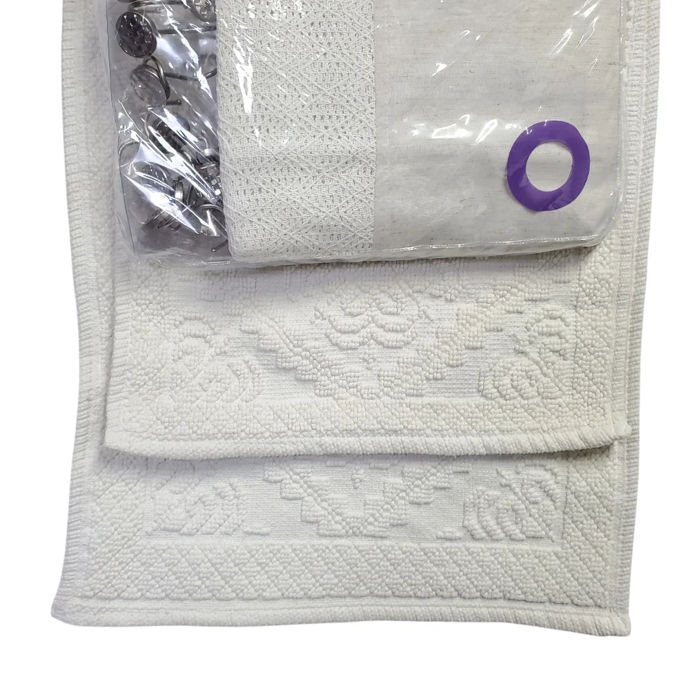 New Better Homes And Gardens Harbor Crochet Off White Bath Set
